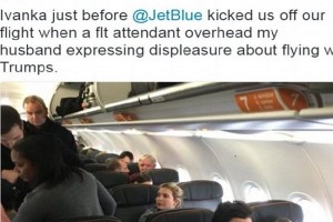 foto :Seorang penumpang di depak dari pesawat JetBlue setelah berani menghardik Ivanka Trump