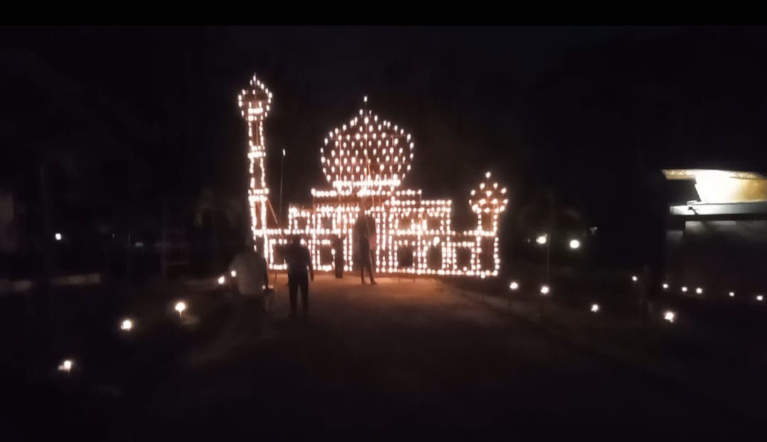 Lampu Colok Dinas Kebudayaan Provinsi Riau dalam mengikuti Festival Lampu Colok Riau 2022