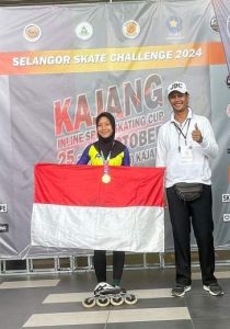 Atifa Harzula Akselia Atlet Sepatu Roda Asal Riau Raih Mendali Emas Selangor Skate Challenge 2024