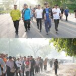Berhadiah Utama Umroh, Wali Kota Pekanbaru Melepas Seribuan Peserta Gerak Jalan Santai