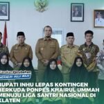 Luar Biasa Kontigen Santri Ponpes Khairul Ummah dilepas Bupati dan Sekda Inhu