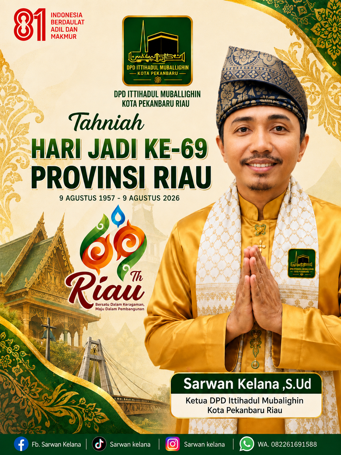 Selamat selamat HUT Riau ke-69