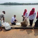 HUT Ketua LPM Pekanbaru, Pengurus Lepas 20 Ribu Benih Ikan di Danau Buatan
